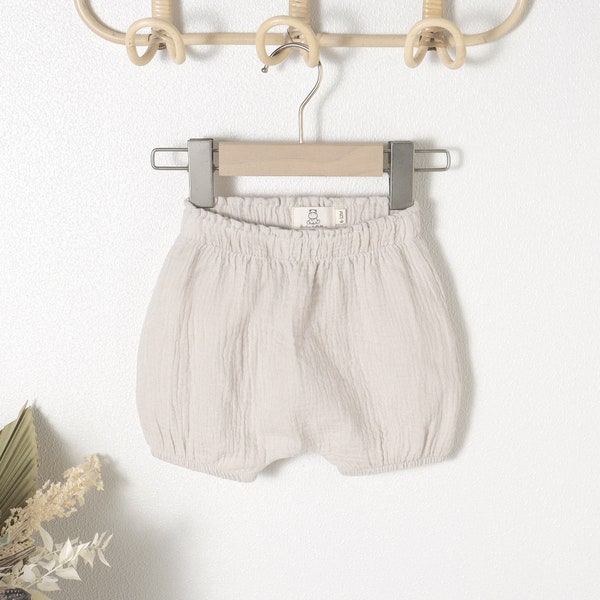 Short en mousseline en pur coton biologique GOTS Pour les bébés et les tout-petits de 6 mois à 2 ans