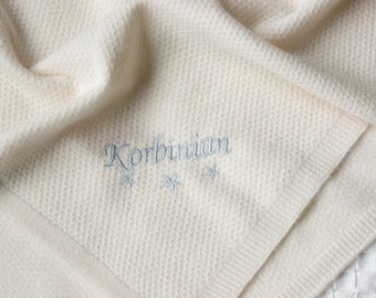 Organic Cashmere Baby Blanket, Medium Weight Baby Blanket, Cashmere Baby Blanket made from 100% GOTS Organic Cashmere, 100 x 80 cm