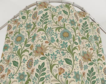 Boho Estetisk Duschdraperi: Botaniskt Blommigt Badrum, Vintage Cottagecore