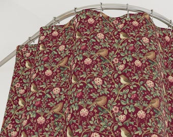 Cortina de ducha estilo boho con pájaros: estilo William Morris, baño Art Nouveau