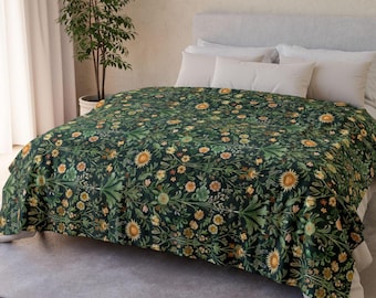 Manta de William Morris: Decoración botánica de estilo cottagecore oscuro