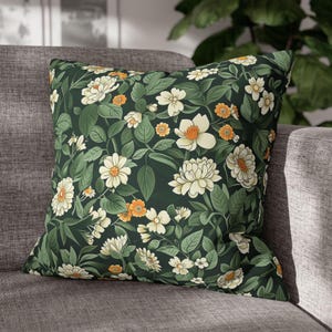 Vintage Cottagecore Cushion cover William Morris Botanical Pillow Case, Sage Green Floral Throw Pillow, White Yellow Flowers Home Decor