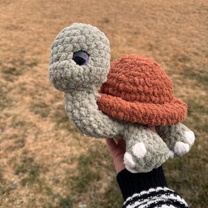 Crochet Large Turtle | Handmade Turtle | Turtle Stuffed Animal | Amigurumi Turtle | Crochet Plushie