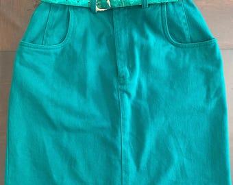 Ruff Hewn Teal denim skirt size 4