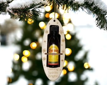 Liquor Bottle Ornament SVG – 'Making Spirits Bright' DIY Holiday File