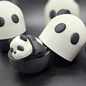Panda Surprise | 3D Printed Articulated Baby Panda in Panda Container | Cute Gift for Panda Lovers