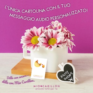 Set cartoline FESTA della MAMMA con messaggio audio PERSONALIZZATO, Biglietti d'auguri per mamma, cartolina gioiello