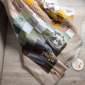 Erinnerungsdecke von Babykleidung 90x180cm GROSS