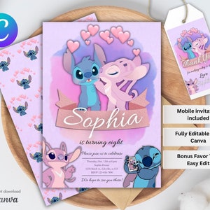 GRATUITO] Invito Lilo e Stitch Modificabile e personalizzabile