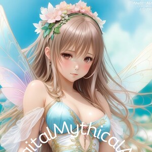 Póster de anime de hadas, hermosa chica angelical rosa, póster de niños bonitos, arte de pared, sala de estar, dormitorio, habitación infantil Fan4