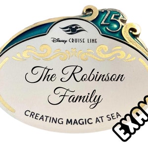 Disney Cruise Line 25th Anniversary Name Tag Magneti per porta - PERSONALIZZATI con il tuo nome/cognome