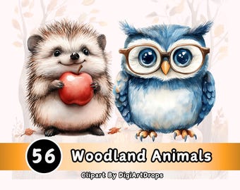 Woodland Animals Clipart: Forest Friends PNG Bundle