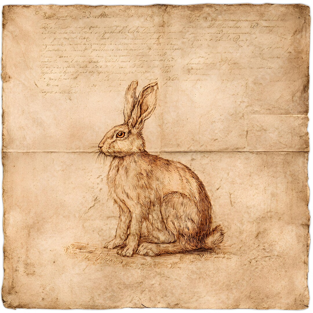 Sepia Point Rabbit Victorian Rabbit Print: Sepia Watercolor Book Page (JPG Digital ...