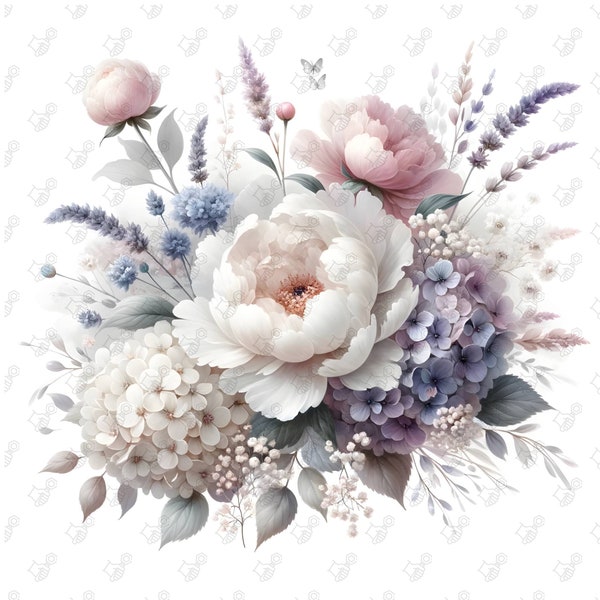 Fleurs de mariage enchanteurs : 10 JPG de fleurs printanières sauvages, bouquets de fleurs pour faire-part et décoration, mariage parfait et clipart de fleurs