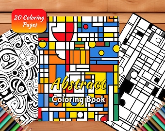 Abstract Coloring Book for Adults and Kids 20 Sheet Abstract Coloring Pages Printable Art Coloring Book Pdf Framable