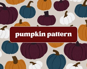 Modèle sans couture citrouille | Papier numérique Récolte d'automne | Contexte de scrapbooking d'automne | Conception de Thanksgiving