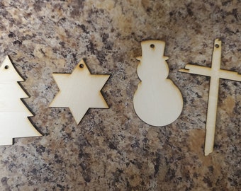 Paintable Christmas tree ornaments blank