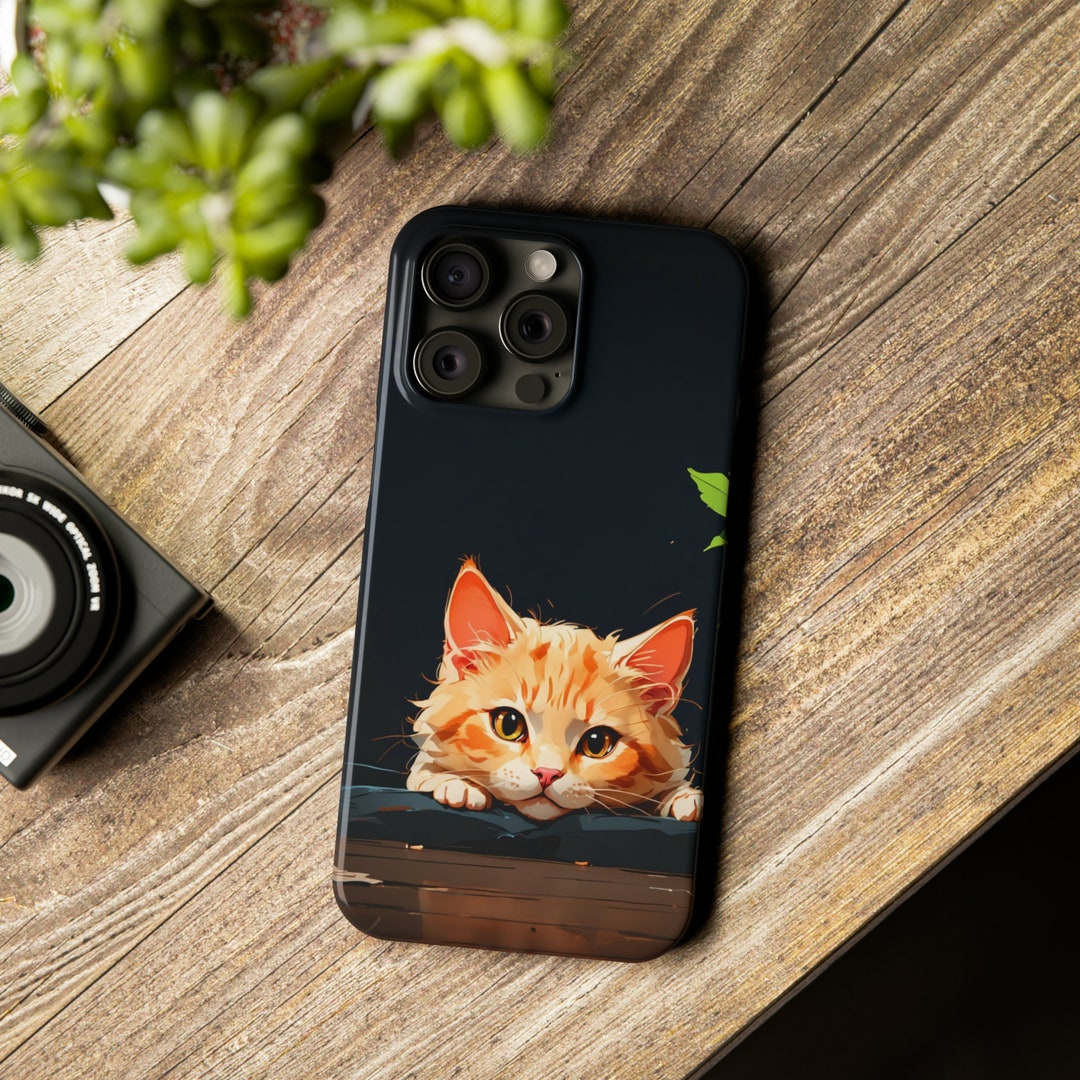 Cat Phone Case Cute Phone Case Animal Phone Case Cute Cat Etsy