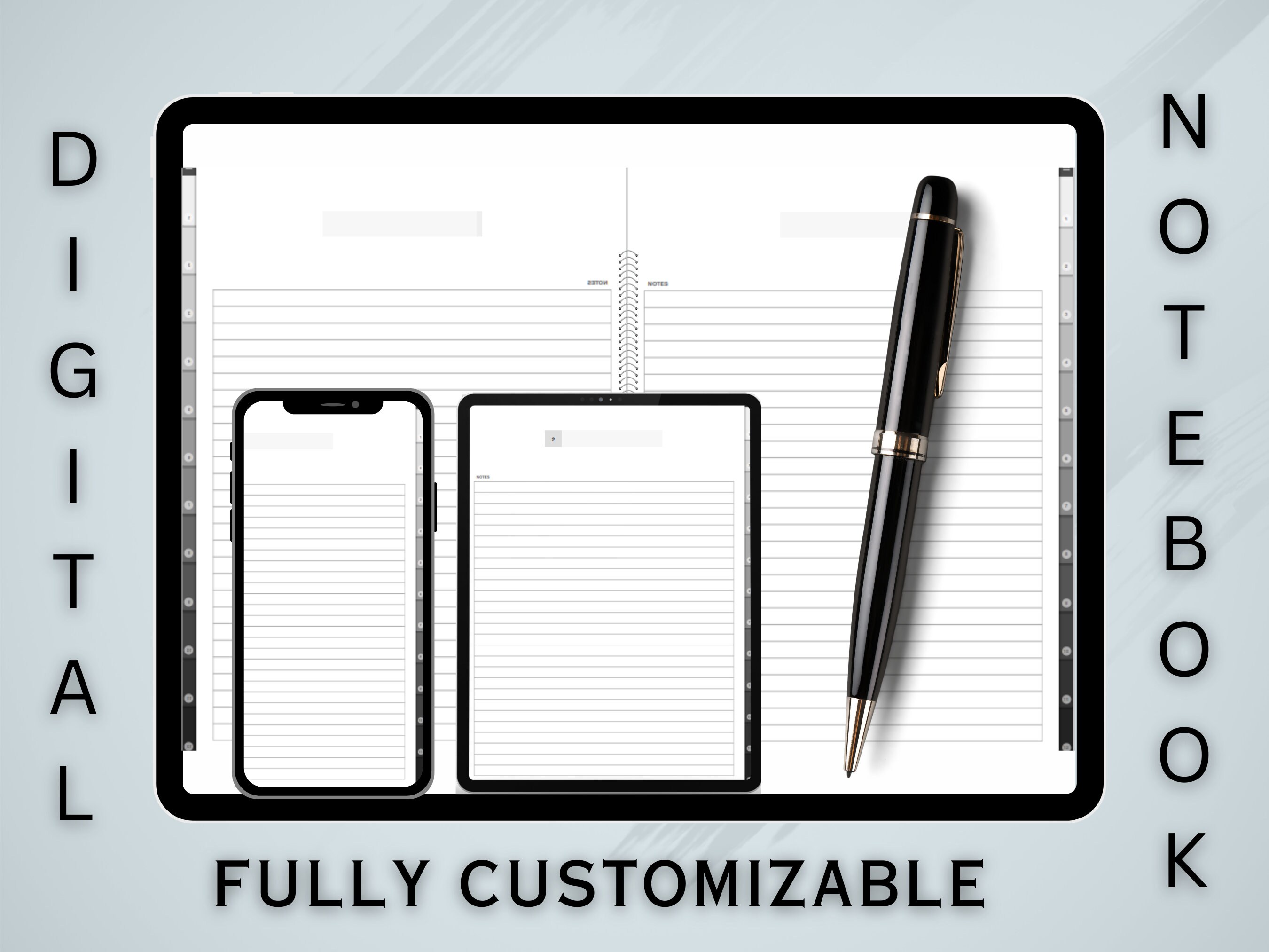 Digital Note Book Good Notes Planner Notebook Graph Paper Etsy