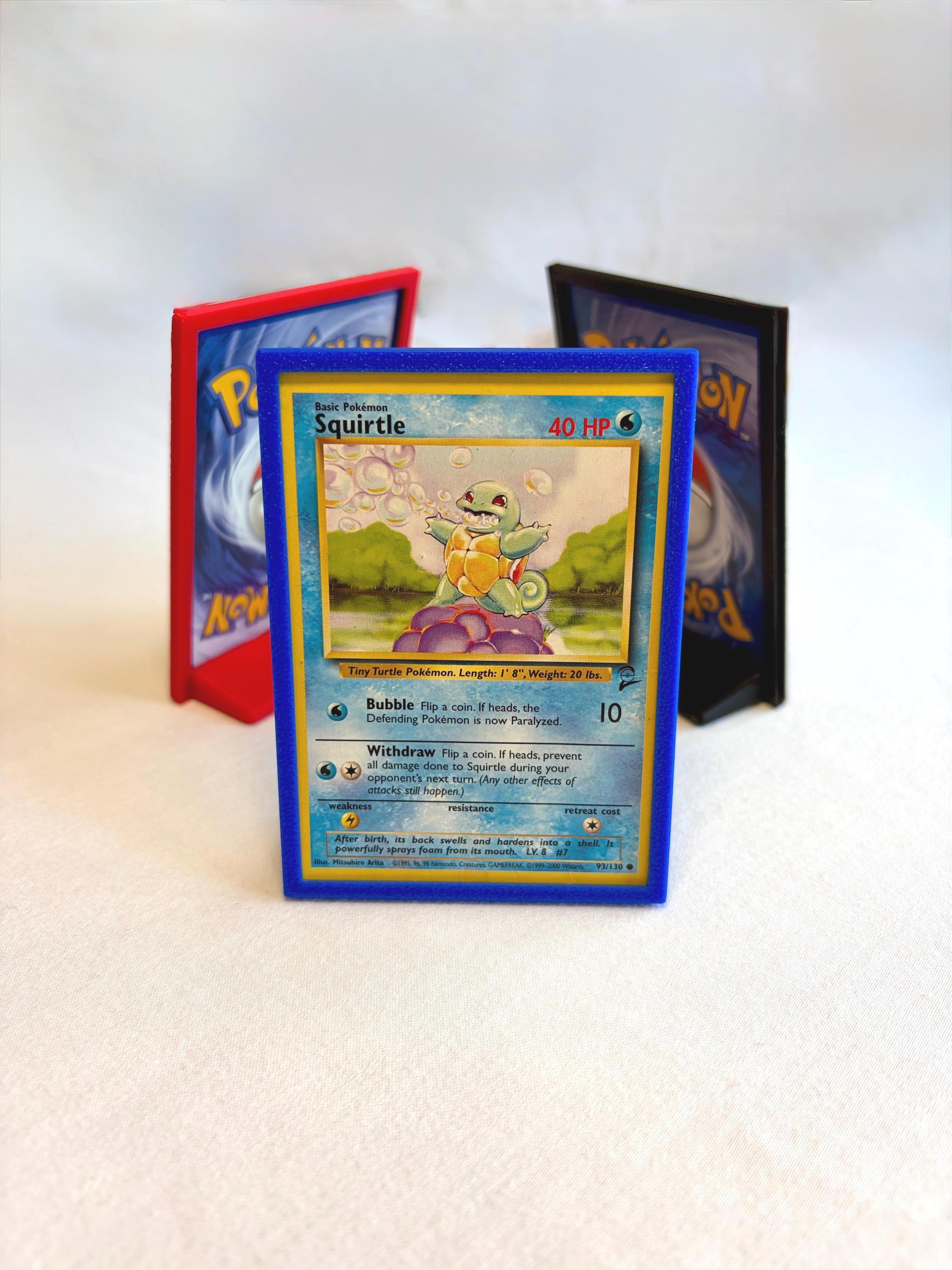 Trading Card Stand - Display Frame & Single Card Holder - Pokemon, MTG, Sports, Yu-Gi-Oh - Desk, Shelf, Flat Surfaces Trading Card Stand - Display Frame & Single Card Holder - Pokemon, MTG, Sports, Yu-Gi-Oh - Desk, Shelf, Flat Surfaces