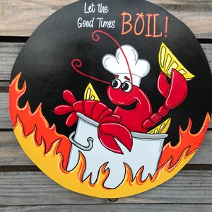 Crawfish Boil Door hanger - Crawfish Door hanger - Crawfish sign - Crawfish boil sign