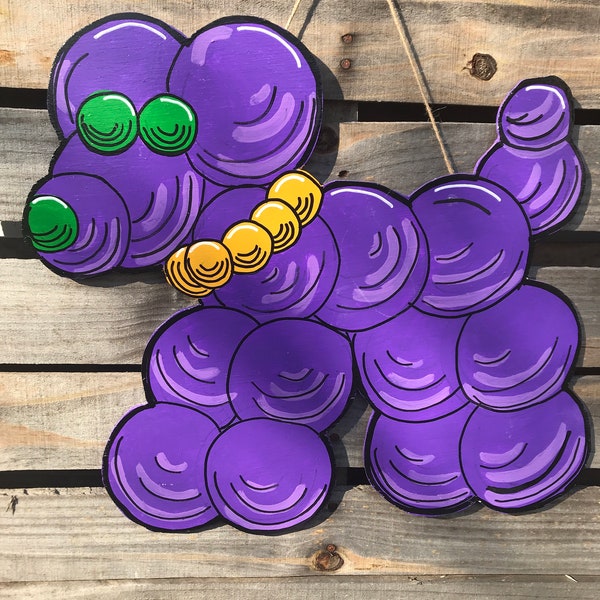 mardi gras bead dog door hanger