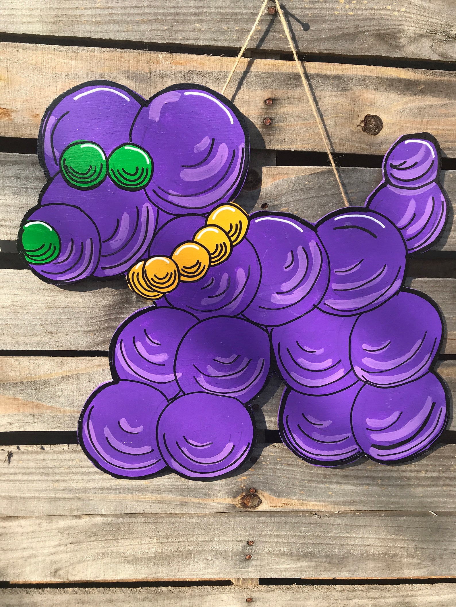 Mardi Gras Bead Dog Door Hanger - Etsy