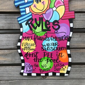 Pool Rules - Pool Door Hanger - Pool Decor - Summer Door Hanger - Summer Decor