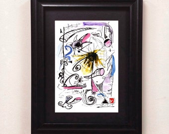 Abstract Original Ink Painting By The Artist Vital Direct From The Artist