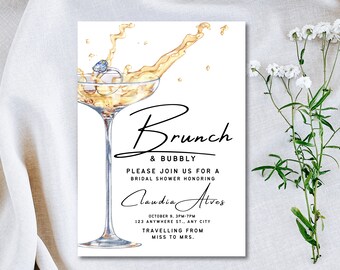Bridal Brunch Invitation: Editable Canva Template (Digital Download)