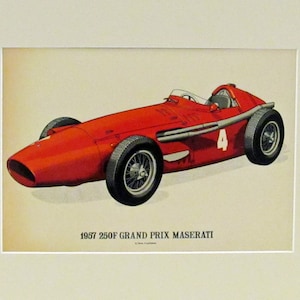 Print of 1957 Grand Prix Maserati racing car
