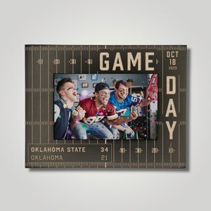 Game Day Maple Photo Frame: Personalized Football Gift