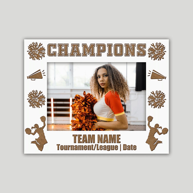 Cheer Photo Frame Cheerleading Championship Maple Photo Frame | Personalized Gift - Etsy