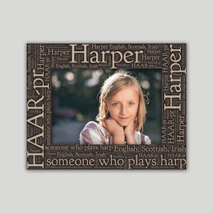 Harper Origins Maple Photo Frame 5x7: Personalized Name Frame