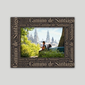 Camino de Santiago Maple Photo Frame: Personalized Pilgrimage Keepsake