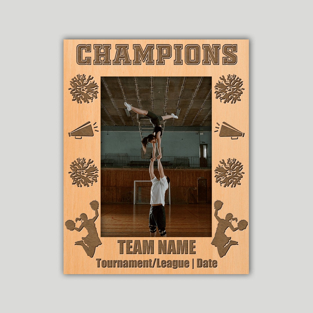 Cheer Photo Frame Cheerleading Championship Maple Photo Frame | Personalized Gift - Etsy