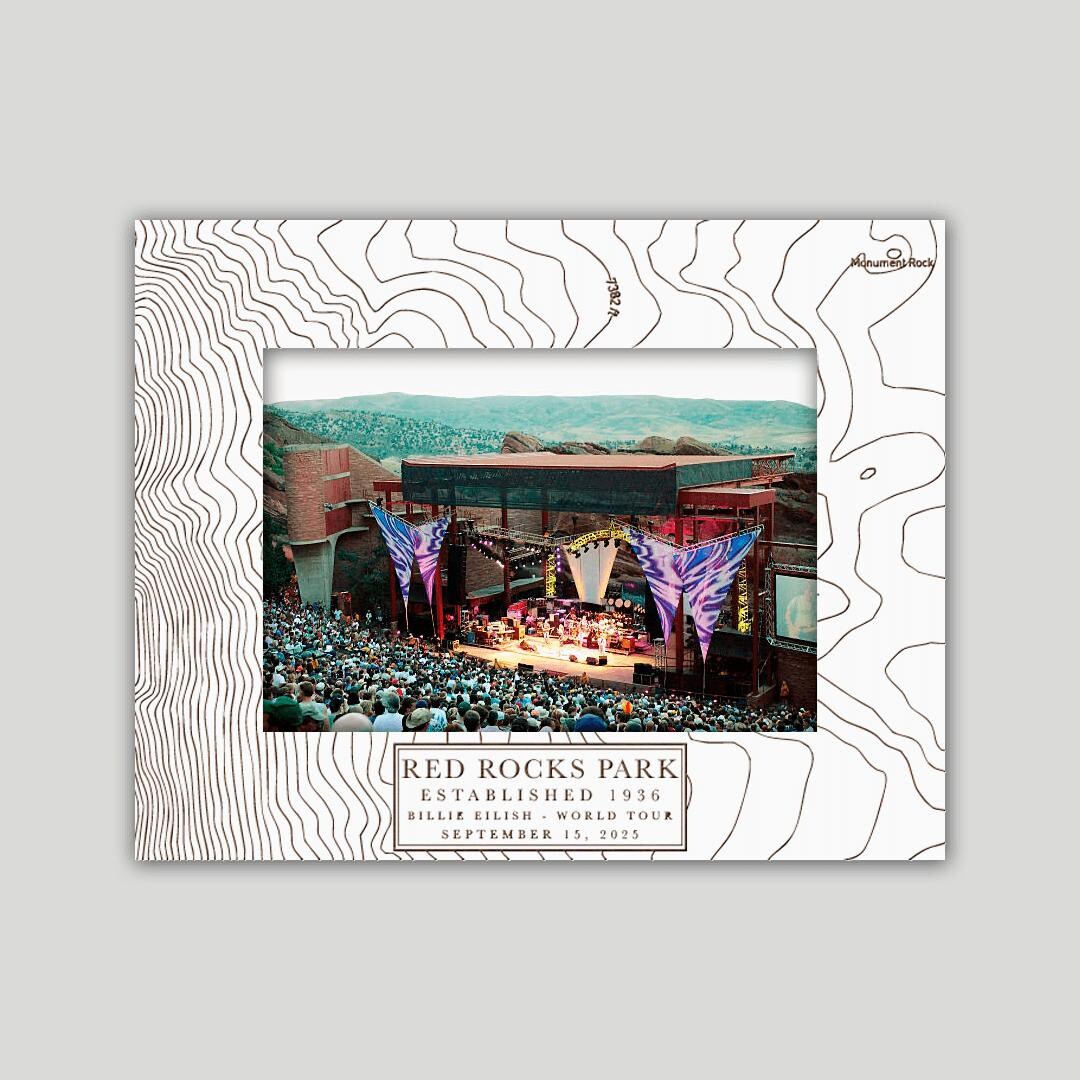 Red Rocks Bottom Frame Red Rocks Park & Amphitheatre Photo Frame: Topographic Maple Wood - Etsy