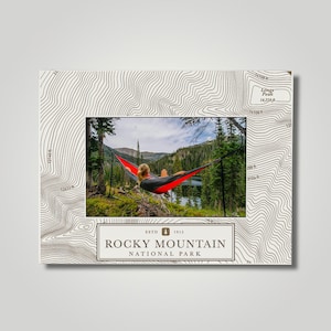 Rocky Mountain National Park Maple Photo Frame: Longs Peak Topo Map