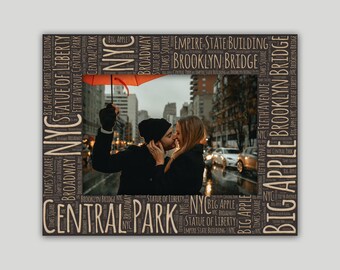 New York City Photo Frame (WordCloud v2) | Free Photo Print + Free Personalization On Back Of Frame + Same Day Processing On Every Order