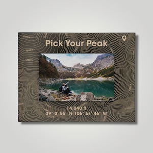 Custom Maple Photo Frame: Topographic Peak Design