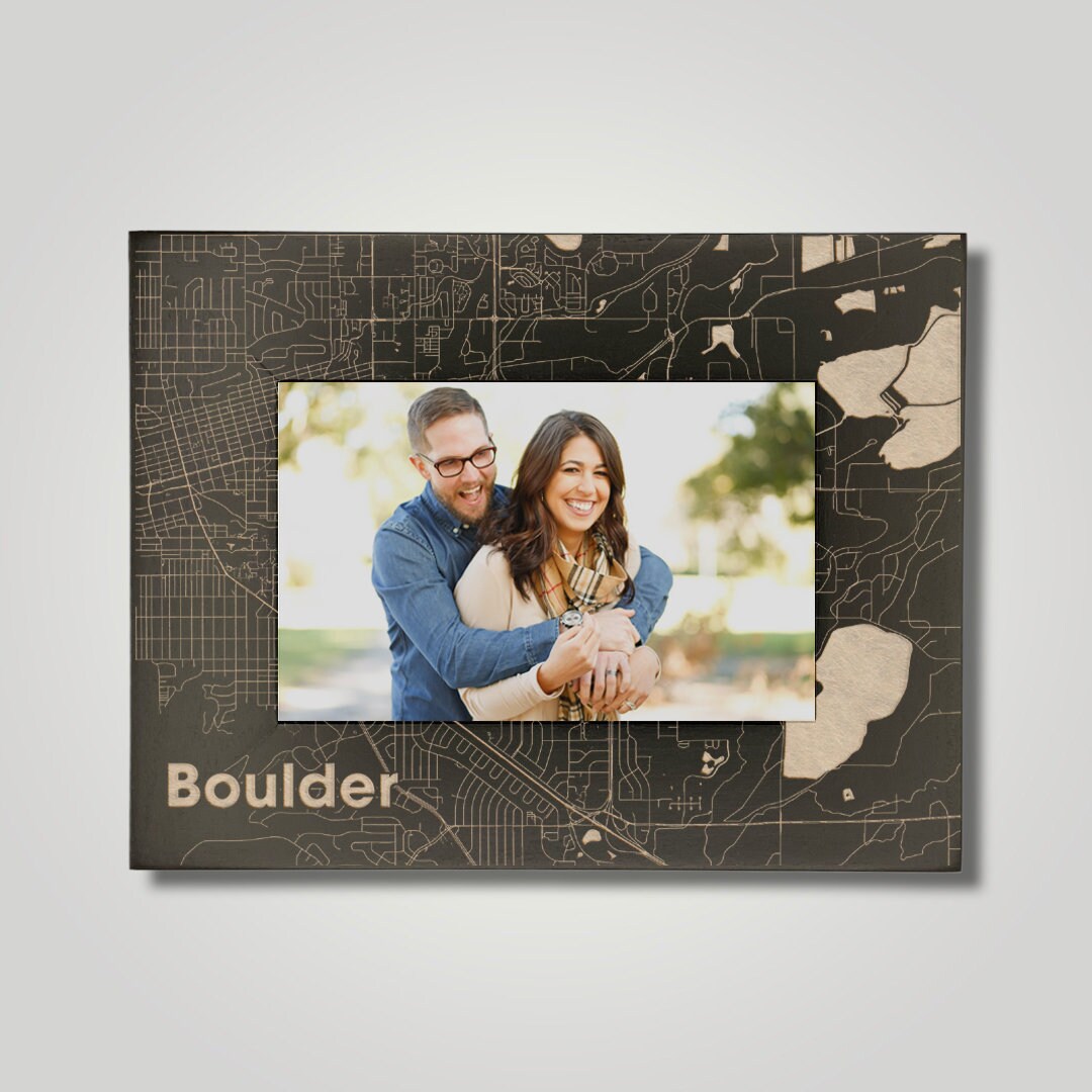 Engraved Boulder Map Photo Frame: Personalized Maple Wood Gift - Etsy