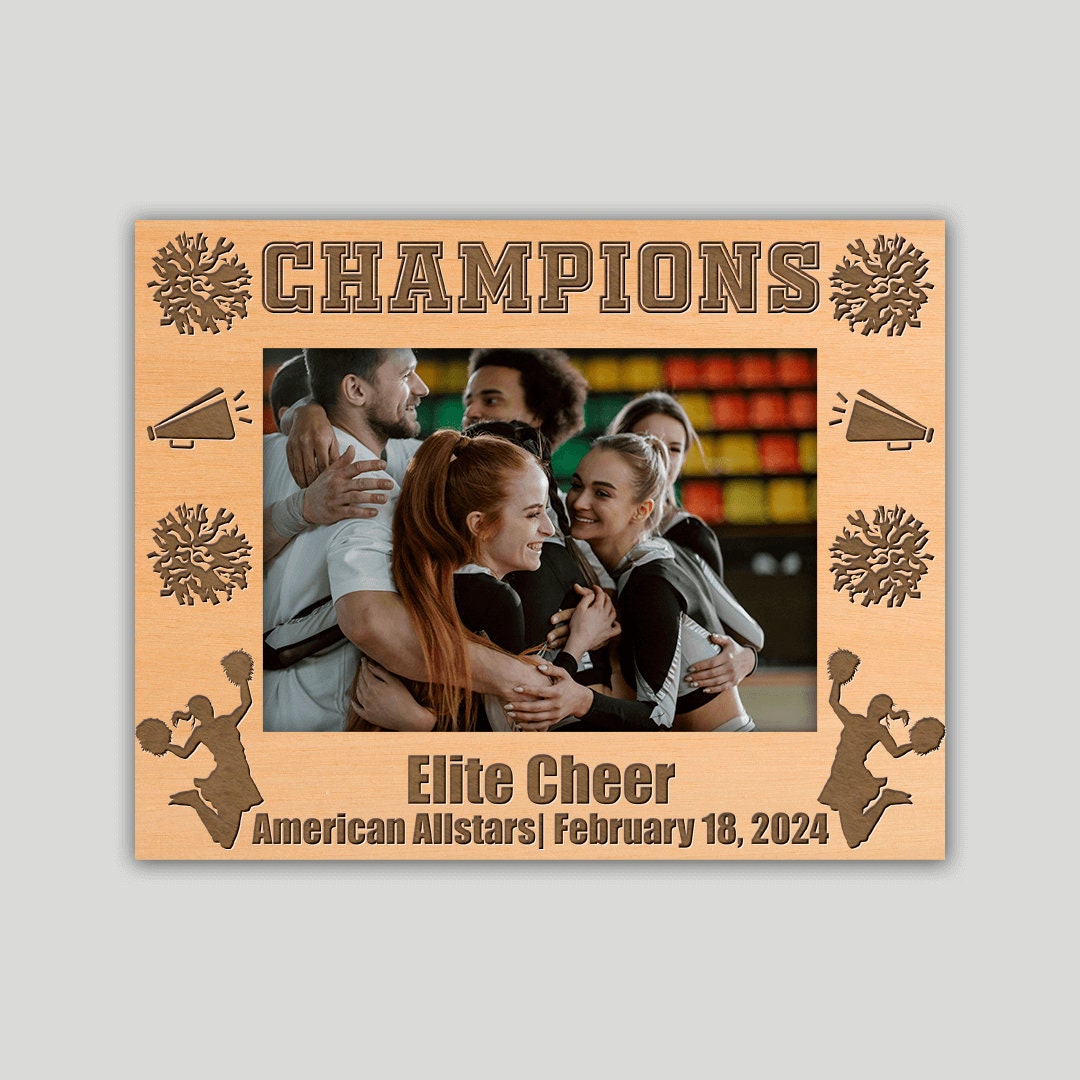 Cheer Photo Frame Cheerleading Championship Maple Photo Frame | Personalized Gift - Etsy