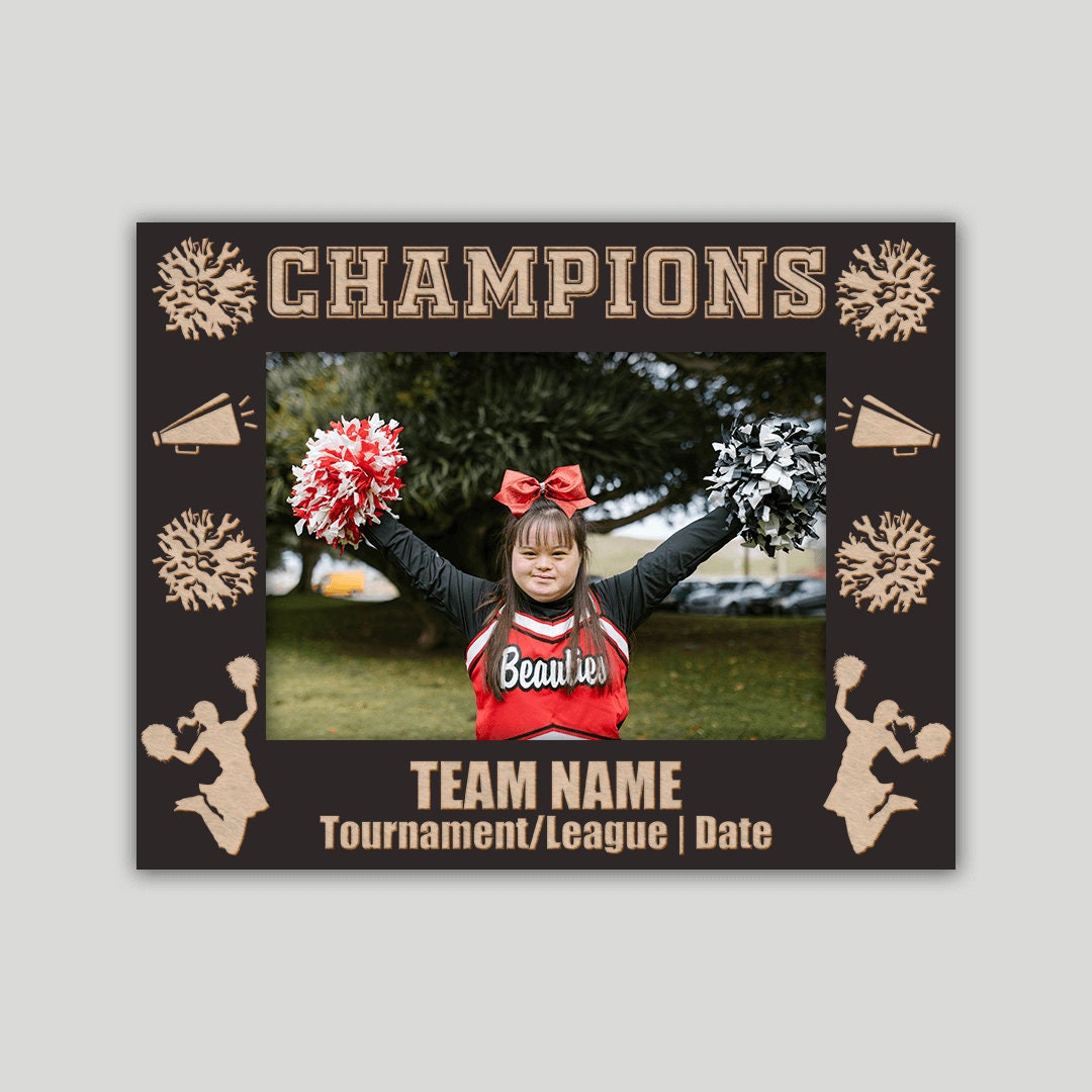 Cheer Photo Frame Cheerleading Championship Maple Photo Frame | Personalized Gift - Etsy