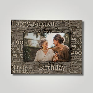 90th Birthday Photo Frame: Personalized Maple Wood Gift
