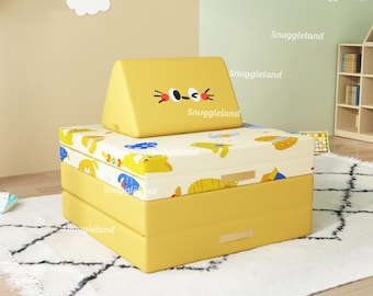 FLASH SALE Cat-Themed Kids' Couch Cover. Halloween Sofa Protector | Animal Print | Kid's Room Decor（1 Inch Bigger than Nugget, Sam's Couch)