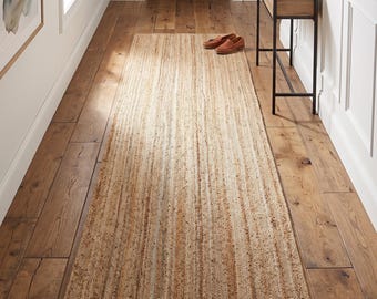 Handmade Jute Rug - Natural Jute Braided Runner, Custom Size Area Floor Mat