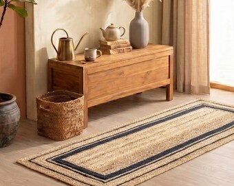 Hand Braided Jute Runner Rug, Natural Fiber Boho Decor, Eco Friendly, Hallway Runner