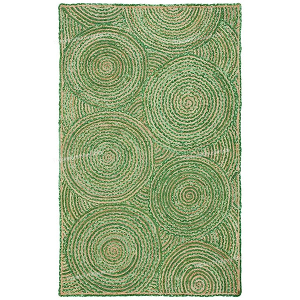 Jute Area Rug- Hand Braided Natural Jute Rug Area Rug Green Jute Chindi Rug For Living Room Rug Kitchen Rug Garden Rug 5x8 6x9 8x10 Feet