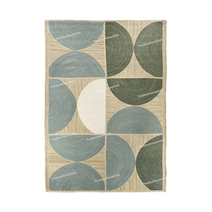 Handmade Jute Rug Mint Blue and Green Jute Area Rug Natural Jute Outdoor Yoga rug Living Room Rug Area rug 4x6 5x8, 8x10 feet