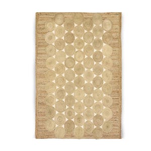 Handwoven Jute Area Rug: Geometric Moroccan Boho Decor, Custom Size